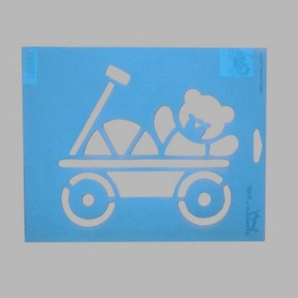 speelwagen sjabloon kleur blauw 20 x 25 cm