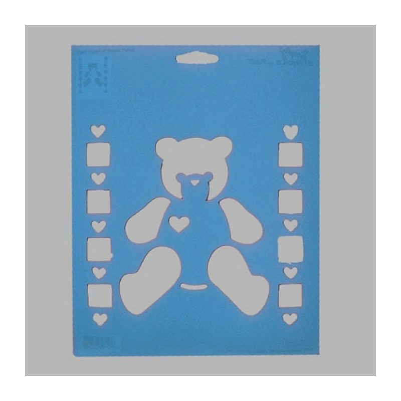 teddybeer sjabloon kleur blauw 20 x 25 cm