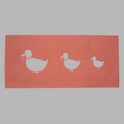 eenden sjabloon transparant 16 x 25 cm afwasbaar