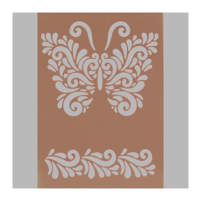 ornament vlinder sjabloon transparant 15 x 21 cm afwasbaar