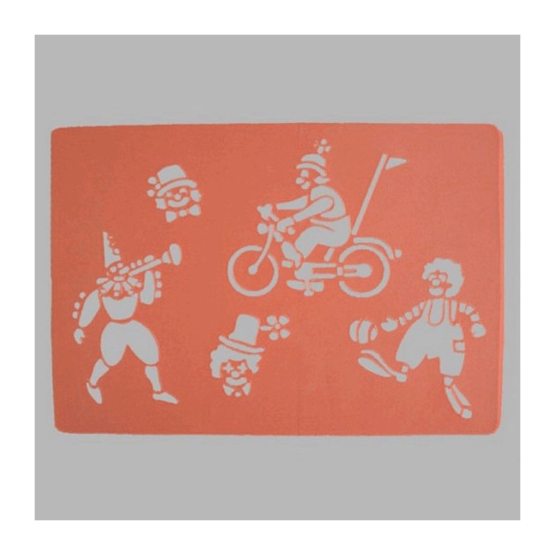 clowns parade sjabloon transparant 26 x 38 cm afwasbaar