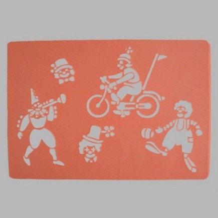 clowns parade sjabloon transparant 26 x 38 cm afwasbaar