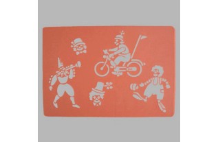 clowns parade sjabloon transparant 26 x 38 cm afwasbaar