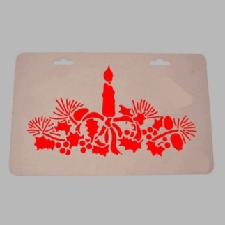 sjabloon kerstmis Kaars in kerststuk 30 x 19 cm