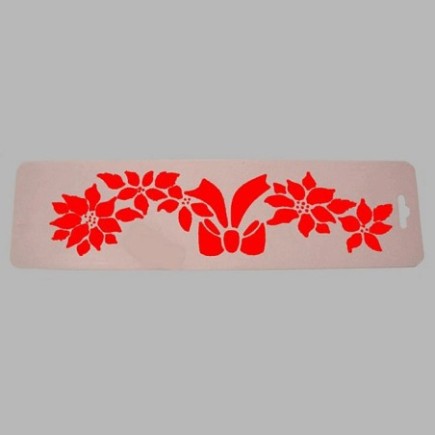 sjabloon kerstmis Strik en bloemen 38 x 10 cm