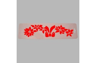 sjabloon kerstmis Strik en bloemen 38 x 10 cm