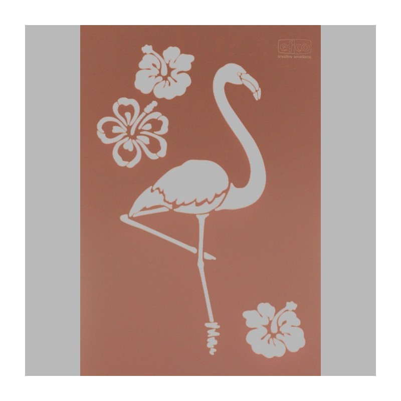 flamingo en bloemen sjabloon transparant 21 x 29,7 cm afwasbaar