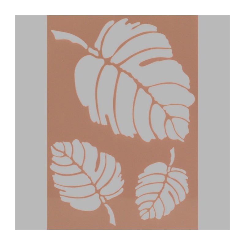 monstera bladeren sjabloon transparant 15 x 21 cm afwasbaar