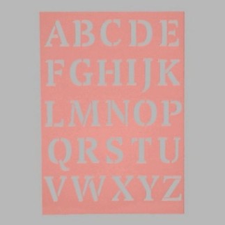 hoofdletters sjabloon transparant 15 x 21 cm afwasbaar