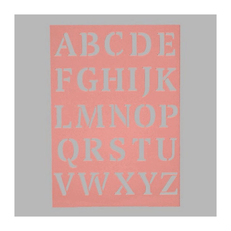 hoofdletters sjabloon transparant 15 x 21 cm afwasbaar