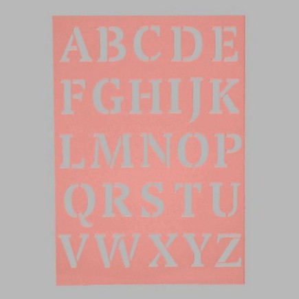 hoofdletters sjabloon transparant 15 x 21 cm afwasbaar