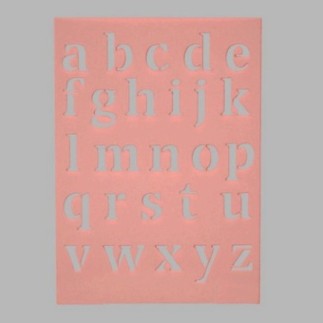 kleine letters sjabloon transparant 15 x 21 cm afwasbaar