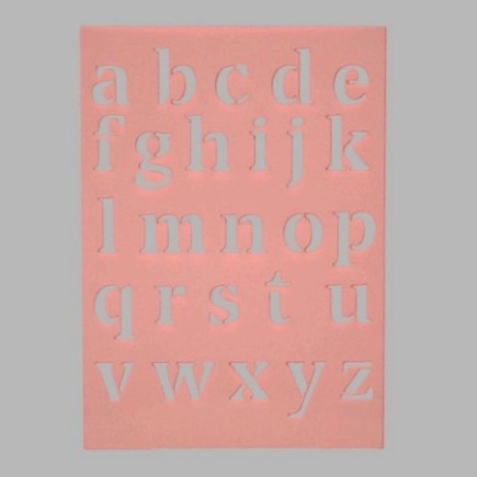 kleine letters sjabloon transparant 15 x 21 cm afwasbaar