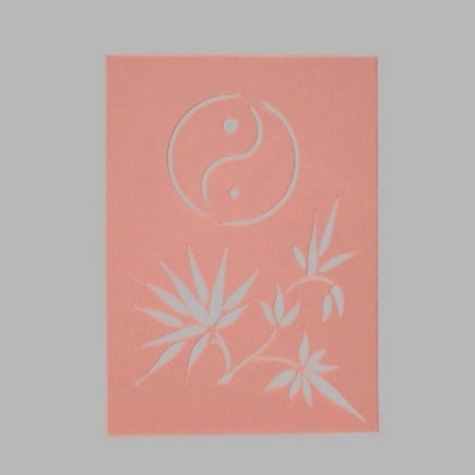 yin en yang sjabloon transparant 15 x 21 cm afwasbaar