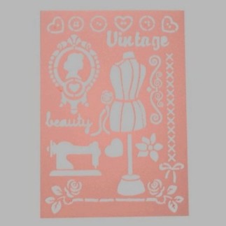 vintage sjabloon transparant 21 x 29,7 cm afwasbaar
