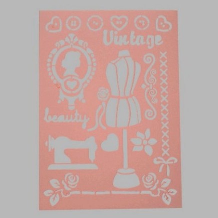 vintage sjabloon transparant 21 x 29,7 cm afwasbaar