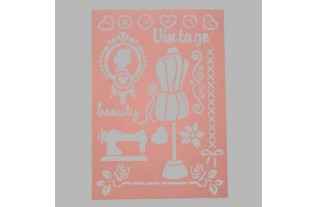 vintage sjabloon transparant 21 x 29,7 cm afwasbaar