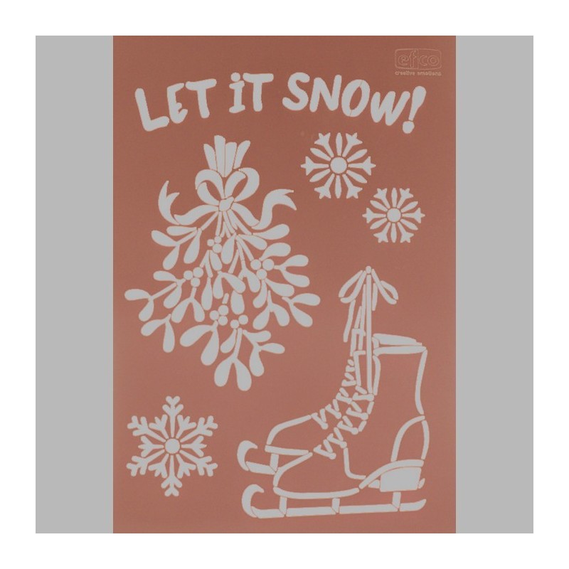 let it snow sjabloon transparant 21 x 29,7 cm afwasbaar