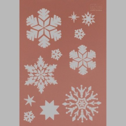 sneeuwvlokken sjabloon transparant 21 x 29,7 cm afwasbaar