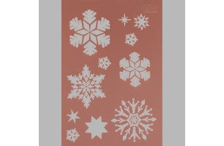 sneeuwvlokken sjabloon transparant 21 x 29,7 cm afwasbaar