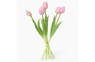 Bouquet de Tulipes Roses – 7 Fleurs Artificielles – 39 cm – Réalistes et Étanches