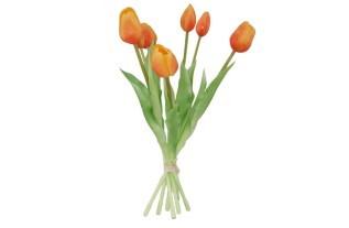 Orange Tulip Bouquet 7 Pieces – Artificial Flowers | Decoration Interior